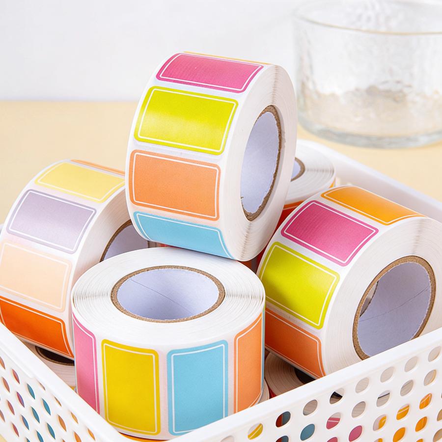 500pcs Colorful Self-Adhesive Label Rolls - Blank Writable Name Tags for Organizing, Classification Office School & Home Storage