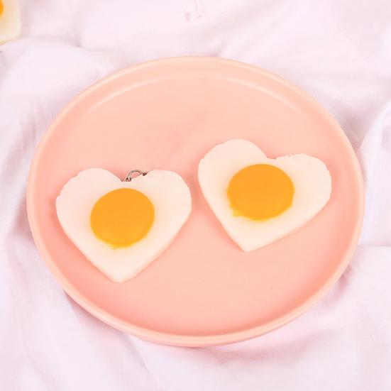1/2Pcs Simulation Fried Egg Decoration Heart-shaped Fake Poached Egg Model Realistic Food Toy DIY Home Decor Ornament Photo Props
