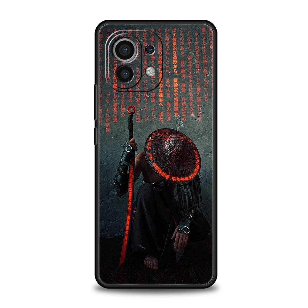 Japanese Samurai Art Phone Case For Xiaomi Mi 15 14 14T 13T 12T Pro 12 13 11 Lite 5G 11T Poco X6 X7 X5 Pro Soft TPU Cover