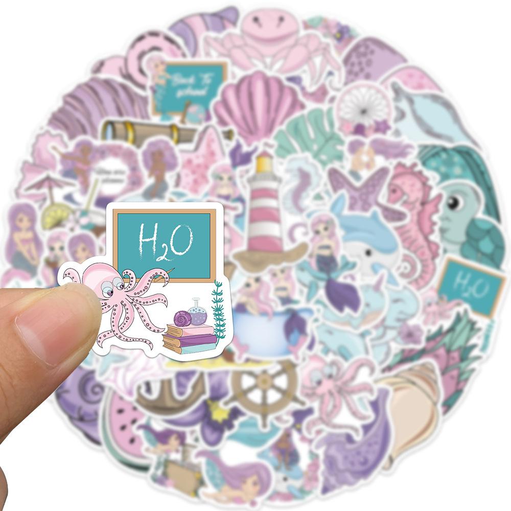 56 Bo Ins Girl Style Mermaid Graffiti Stickers Suitcase Guitar Notebook DIY Waterproof Stickers