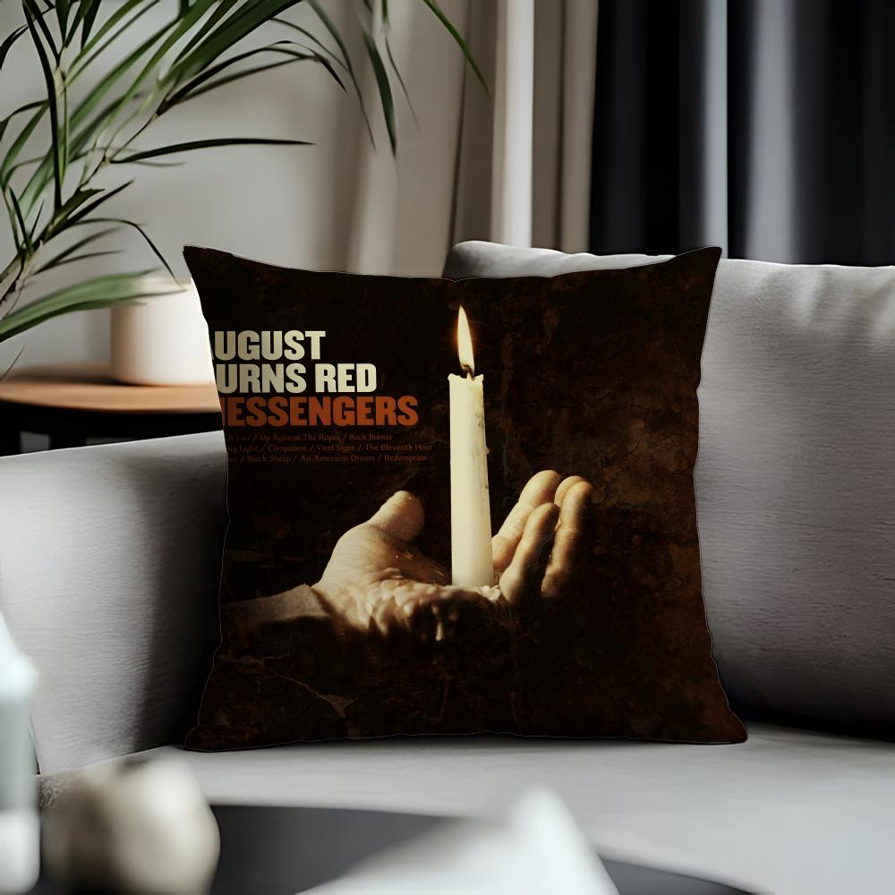 Trending AAugust Burns Reded Cushion Cover Antidustmite Pillowcase Invisible Zipper Silky Short Plush Sofa Cushion Cover