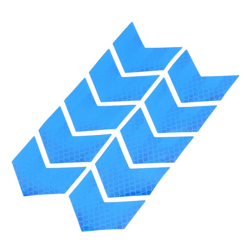 10 Piezas/Set Cinta Reflectante de Señal de Flecha Adhesivo de Seguridad de Advertencia Para Parachoques de Coche Maletero Reflector Cinta de Peligro Accesorios para Motocicleta