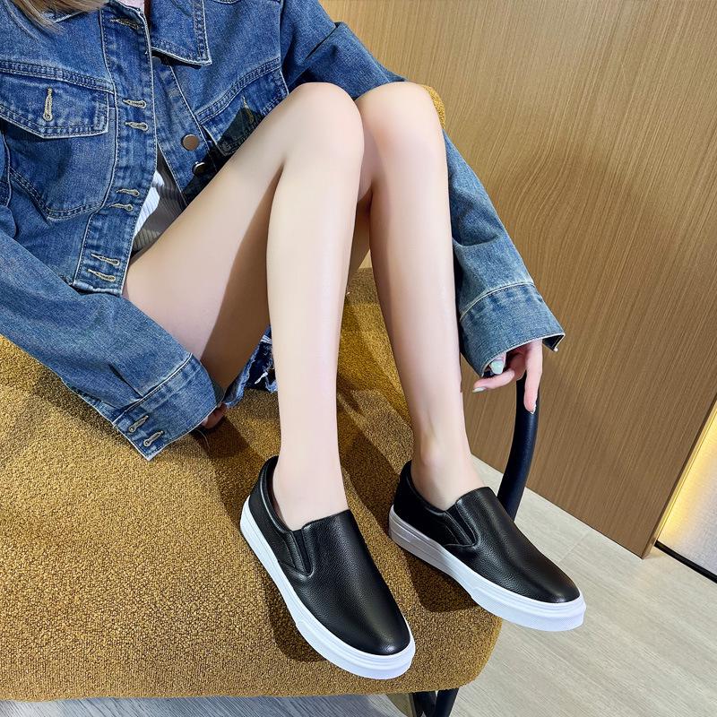 Dámské podzimní mokasíny z hovězí kůže s měkkou podrážkou - Lehké, prodyšné, ležérní, boty odolné proti opotřebení