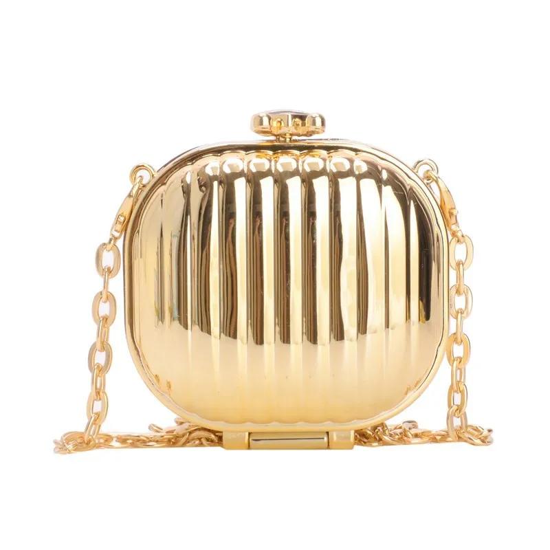 

Luxury Chain Mini Single Shoulder Bag Korean Style Purse Crossbody Bag Golden Silver Handbag Small Square Bag Girls