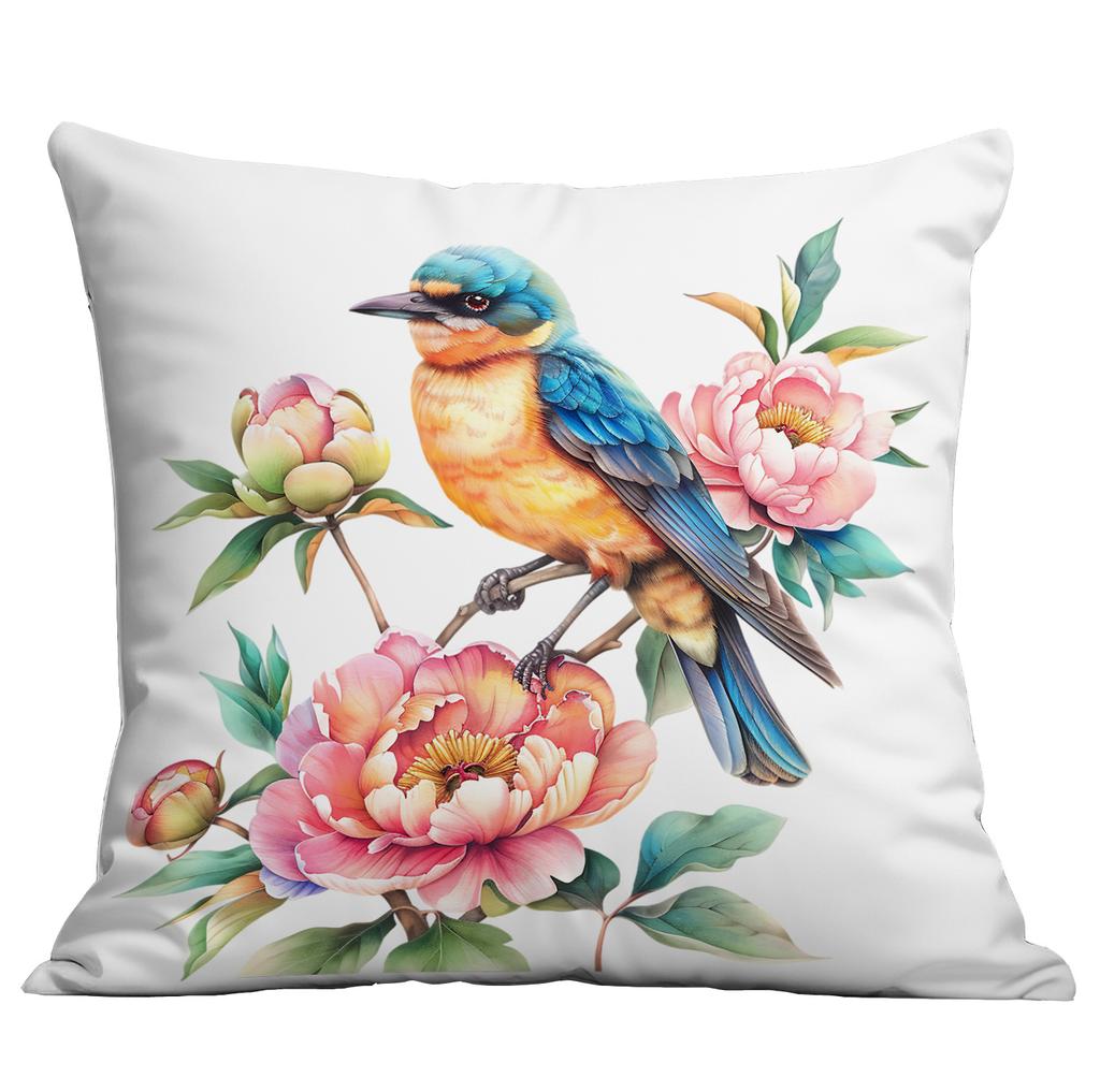New Spring Flower and Bird Print Pillowcase Home Living Room Sofa Cushion Pillowcase