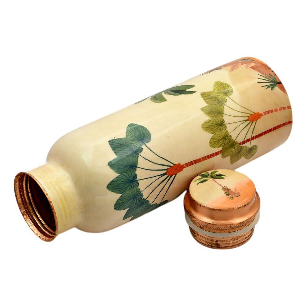 Copper Water Bottle 750 ML With Anti Oxidant Properties | Diwali Gifts for Family and Friends 100% Copper Water Bottle (Golden - 750 ML)