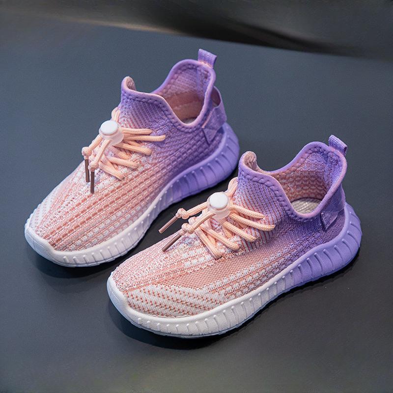 

Мужская и женская детская обувь, сетчатая дышащая детская теннисная обувь, летние новые универсальные кроссовки Fly-Knit с мягкой подошвой 37 фиолетовый