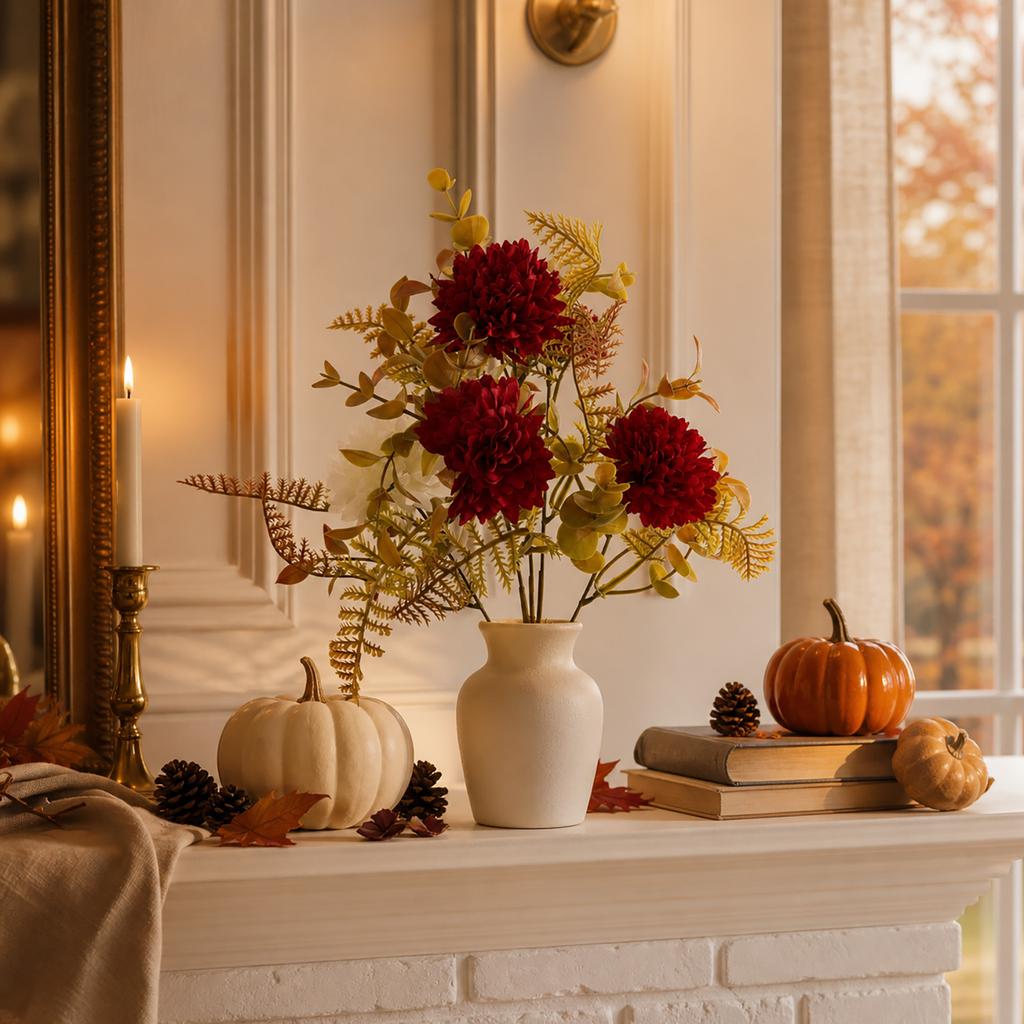Künstliche Herbstblumen für die Thanksgiving-Tischdekoration, Kunstblumen-Arrangement für die Heimdekoration