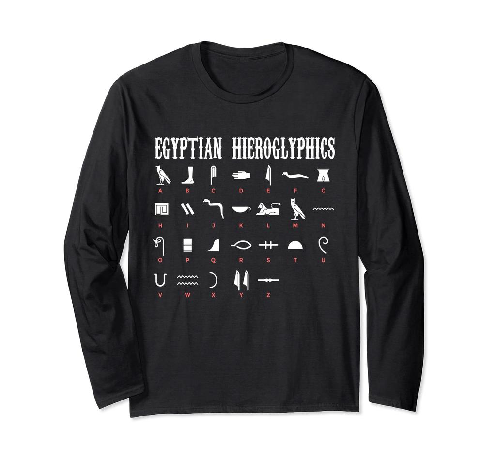 Egyptian History of Egyptian Hieroglyphs Long Sleeve Characters, T-Shirt