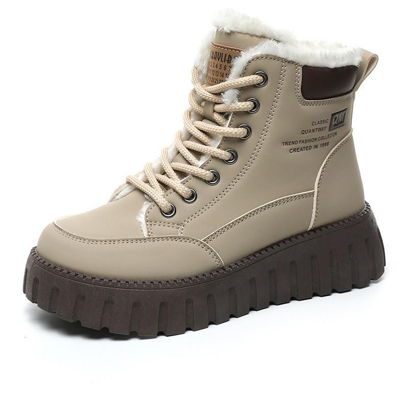 Winter casual fleece ankle boots increase cotton shoes warm women's shoes high top warm sports sneakers shoes C541