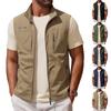 Gilet da Pesca da Uomo Asciugatura Rapida Giacca da Esterno Senza Maniche Leggero Multi Tasche Utilità Abbigliamento da Lavoro Gilet da Escursionismo