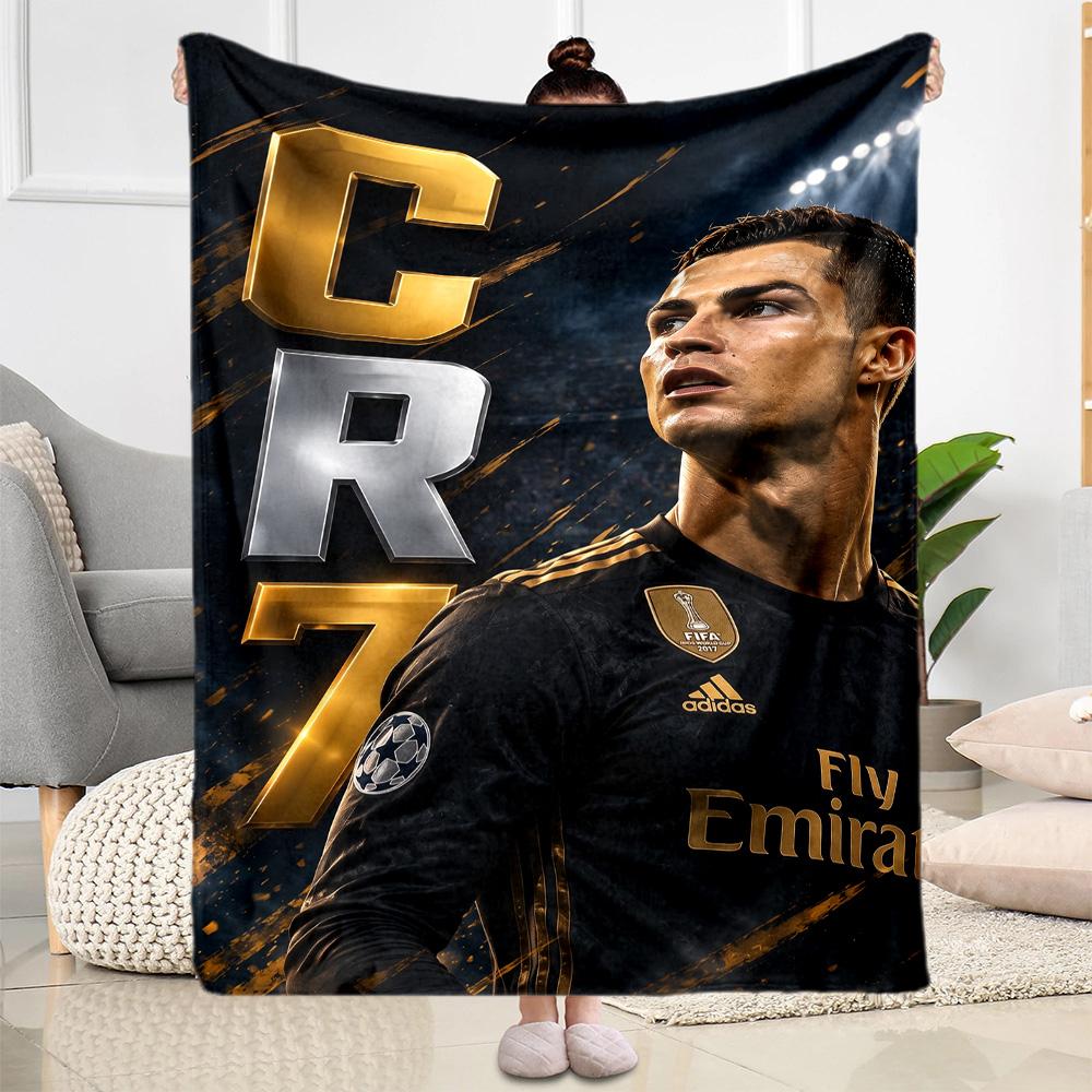 Ronaldo's Real Madrid Legend Blanket Soft Warm Cozy Suitable for Picnics Office Livingroom All-Season Use Stylish Decor Best Holiday Gift for Friends