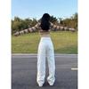 Weiße High-Waist Wide-Leg Jeans Damen Lockerer Slim Fit Gerader Schnitt
