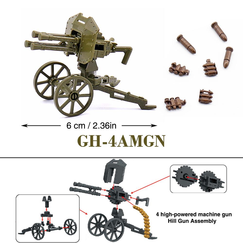 WW2 88mm Flak Gun Cannon Rocket Artillery Military Army War Weapons Soldier MOC Playmobil Scale Model Building Block Children Kid Toy