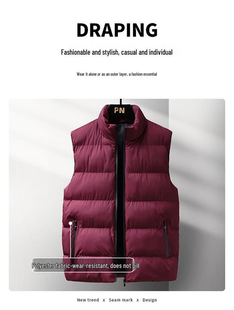 Men's Korean Style Cotton Vest – Trendy Sleeveless Jacket for Autumn and Winter