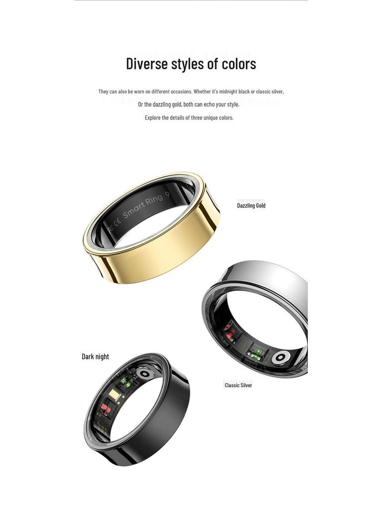 R09 Smart Ring: Heart Rate, Blood Oxygen, Sleep, Sports Tracker, Waterproof, Bluetooth Photo, with Charging Case