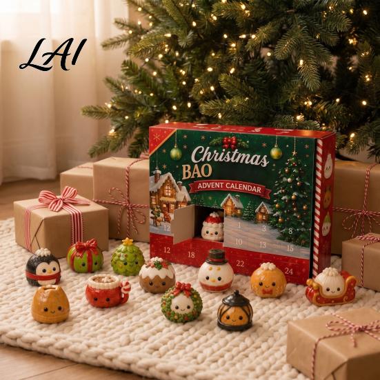 Holiday Countdown Calendar 2026, Squeeze Advent Gift Christmas 24 Days Dumpling Fidget Toys Collectible