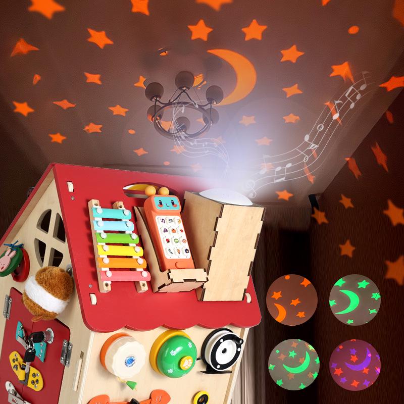 Montessori Wooden Busy House: Educational Cognitive Development Toy for Infants & Toddlers