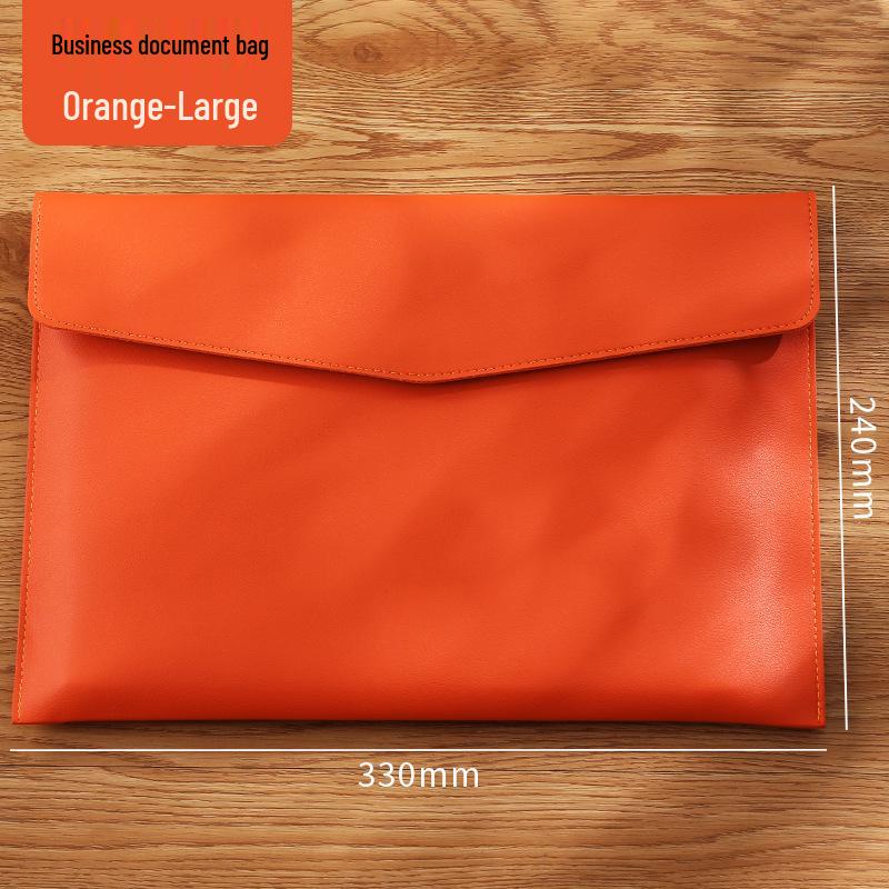 Large Capacity A4 Leather File Bag - Multifunctional Business Office Folder