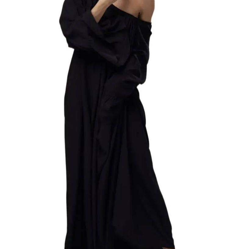 Autumn Hot Style Lazy Style Long Robe Women's Home Wear Casual Comfortable Solid Color Loose Dress