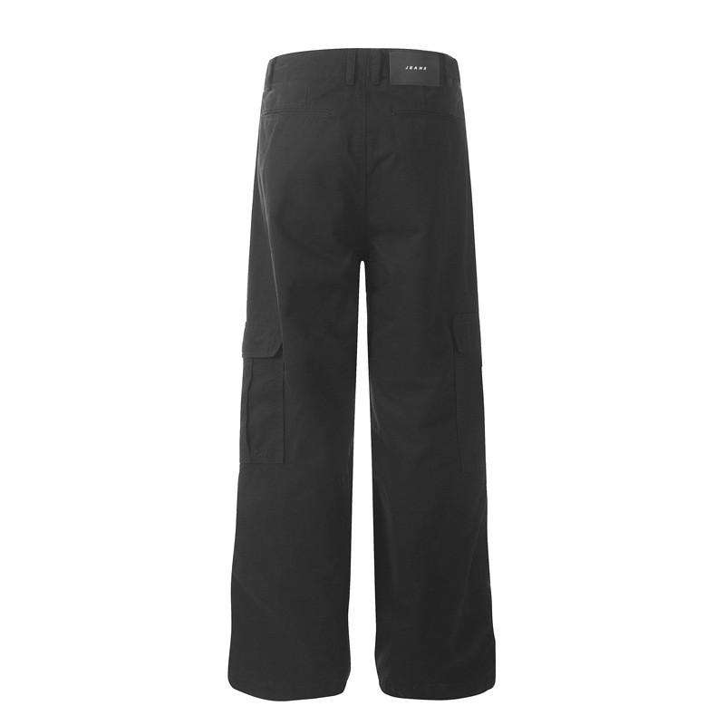 Men Women Unisex Streetwear Cargo Pants Loose Fit Pleated Cotton Blend Wide Leg Casual Trousers Fall