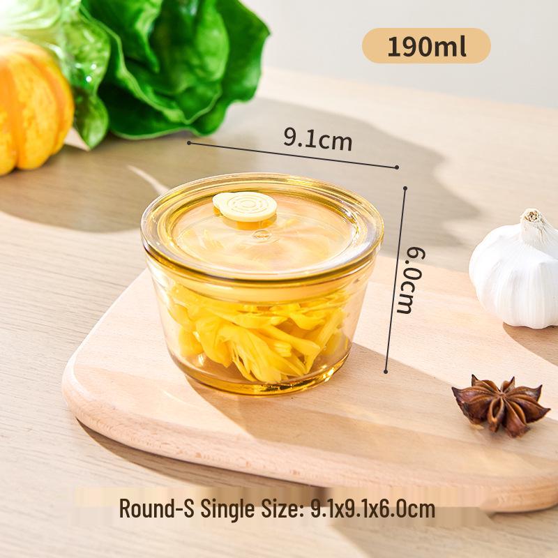 Compact High Borosilicate Glass Container with Internal Vacuum Seal, Perfect for Seasonings, Pickles, Rice, and Microwave Use