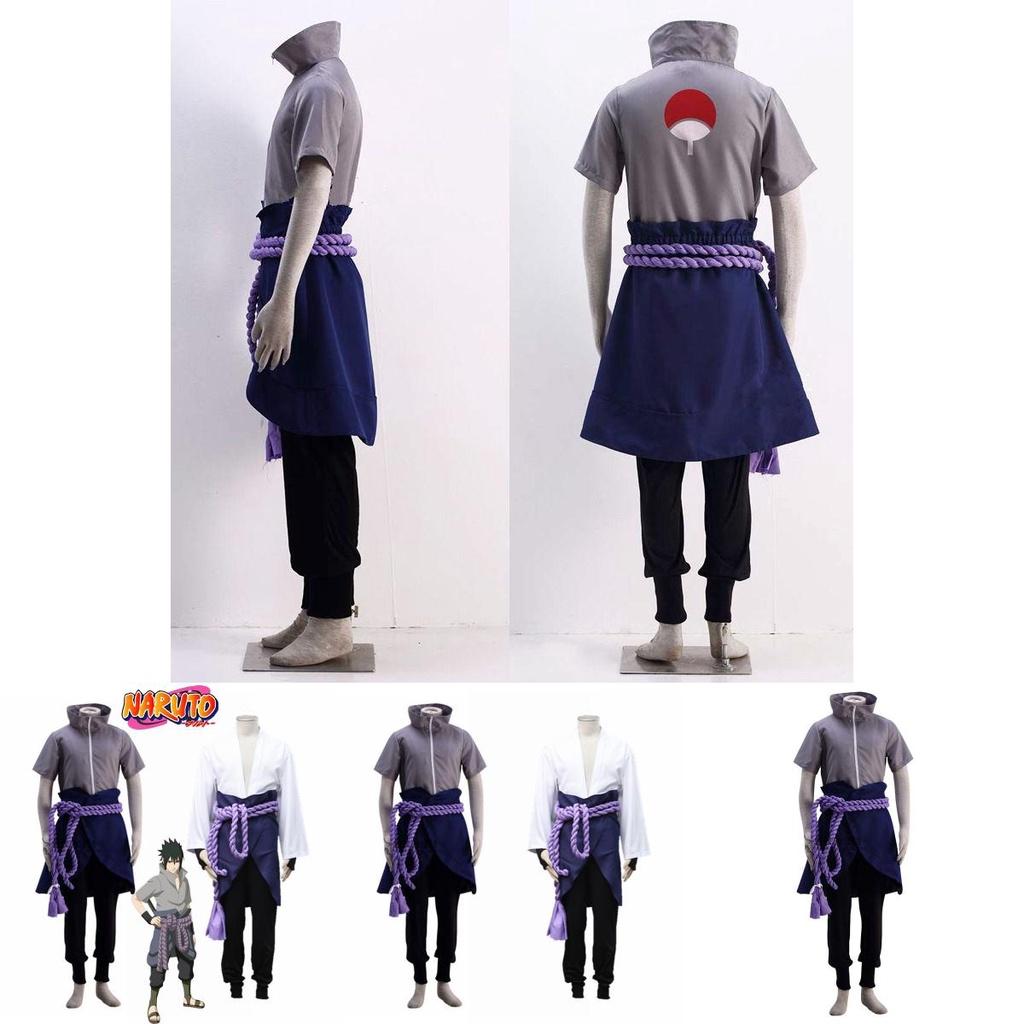 Bright Durable Naruto Uchiha Sasuke Costume With Zipper For Halloween Role Play