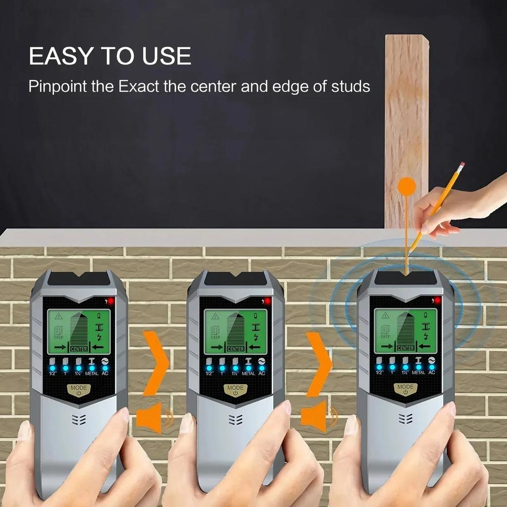 5in1 Wall Metal Detection Instrument,Measuring Metal Current Wire Wood,Handheld Detector Stud Post Measuring Instrument Scanner.