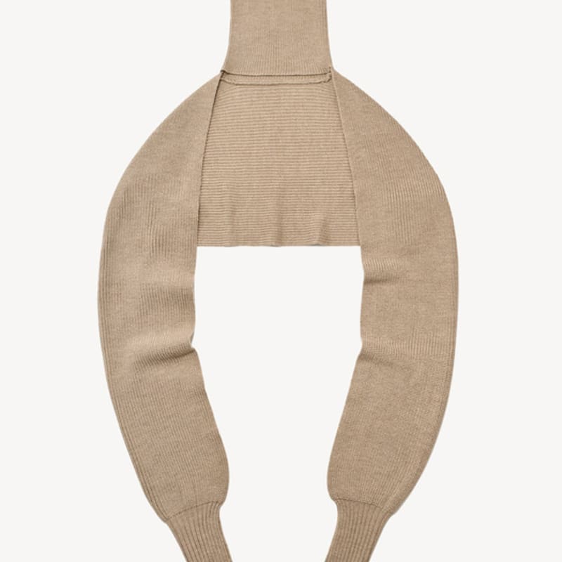 RIDIFI Woll-Rollkragen-Strickschal (Beige)