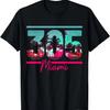 Miami 305 Area Code Florida Vintage Palm Trees Pride Retro T-Shirt
