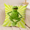 Funny K-Kermit The Frog Cushion Cover Soft Plush Fabric Double-Sided Printed Sofa Cushion Cover For All Seasons Home Decor Gift