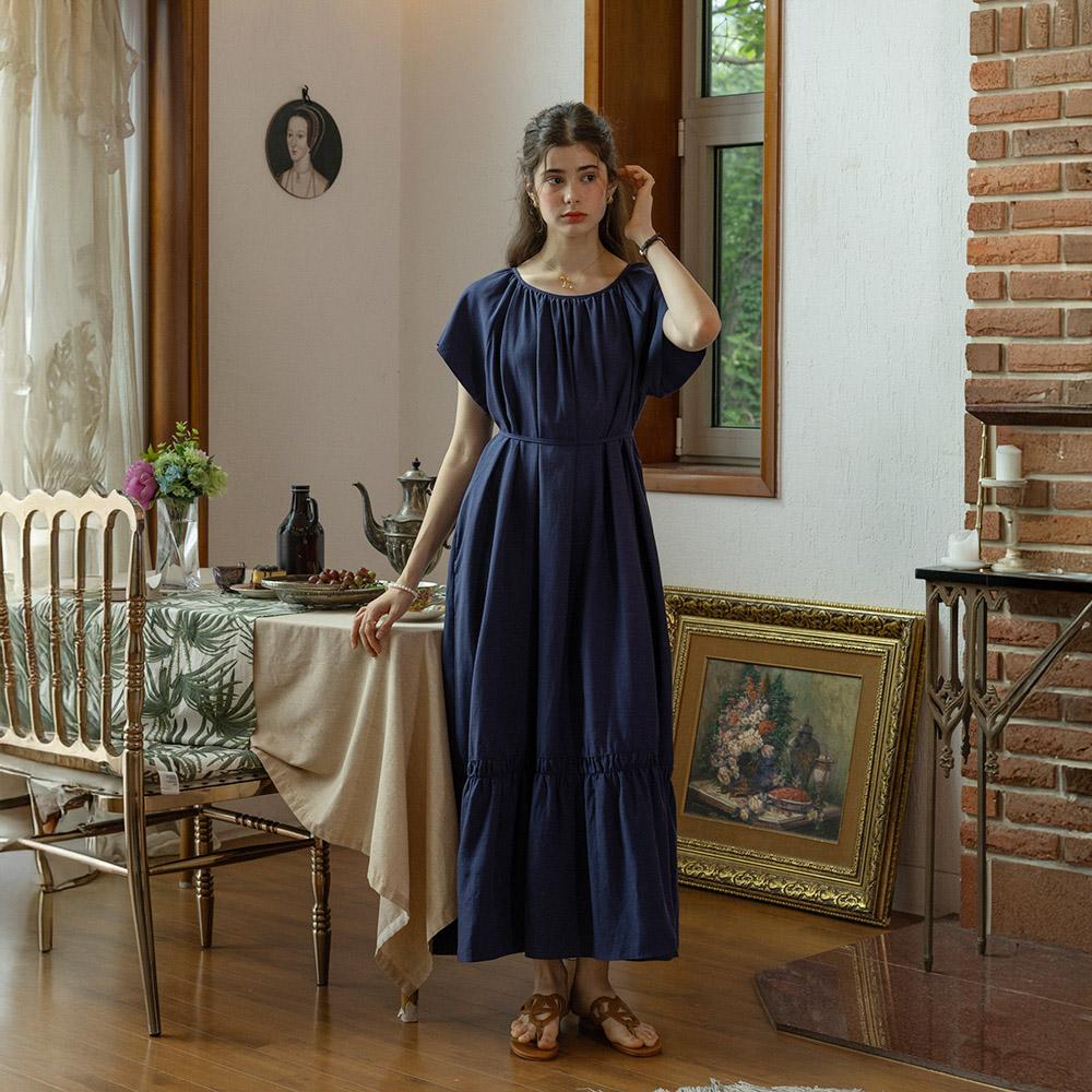 Peulaudeumali Pm_Loose Elegant Dress_Navy