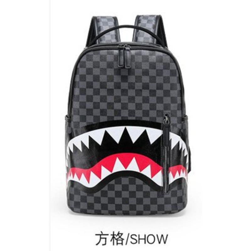 Tide Brand Shark Backpack Graffiti Wind Leisure Street Trend Backpack Skateboard Backpack Printing