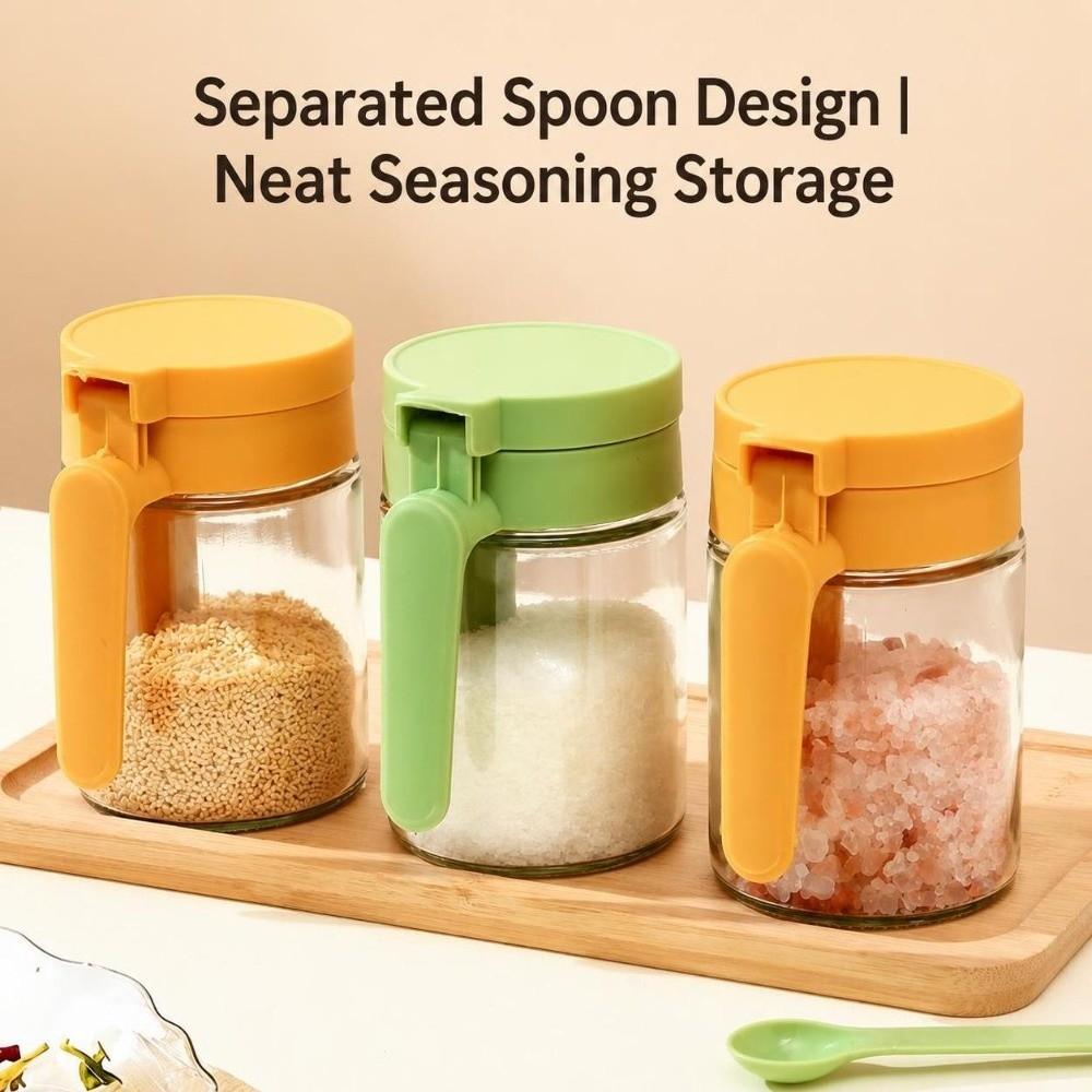 Self Sealing Lid Spice Storage Container Kitchen Seasoning Jar Cooking Flavor Storage