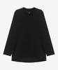 BASIC HOUSE Women'S Cool Sorona Semi-Overfit Round Neck Long Sleeve T-Shirt Black Lzts3201