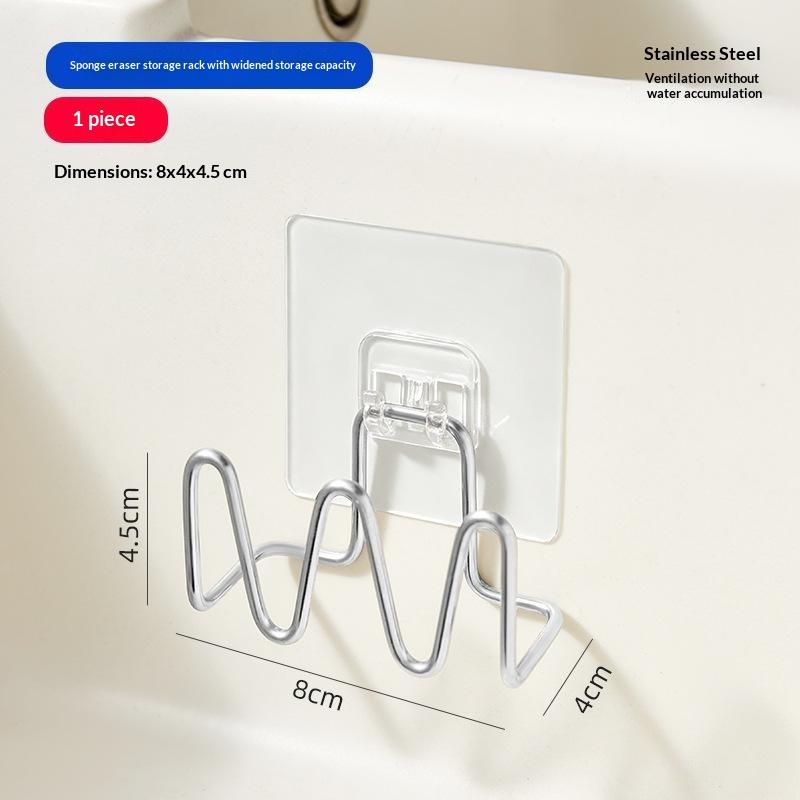 Stainless Steel Sink Drain Organizer Shelf Sponge Hanging Storage Rack Home Storage Basket Kitchen Household Supplies