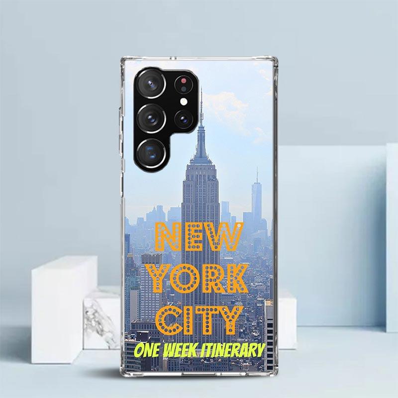 NYC New York City Phone Case For Samsung Galaxy S24 S25 Edge S26 Ultra S22 S23 Plus S21 + S20 FE Soft TPU Back Cover Galaxy S22
