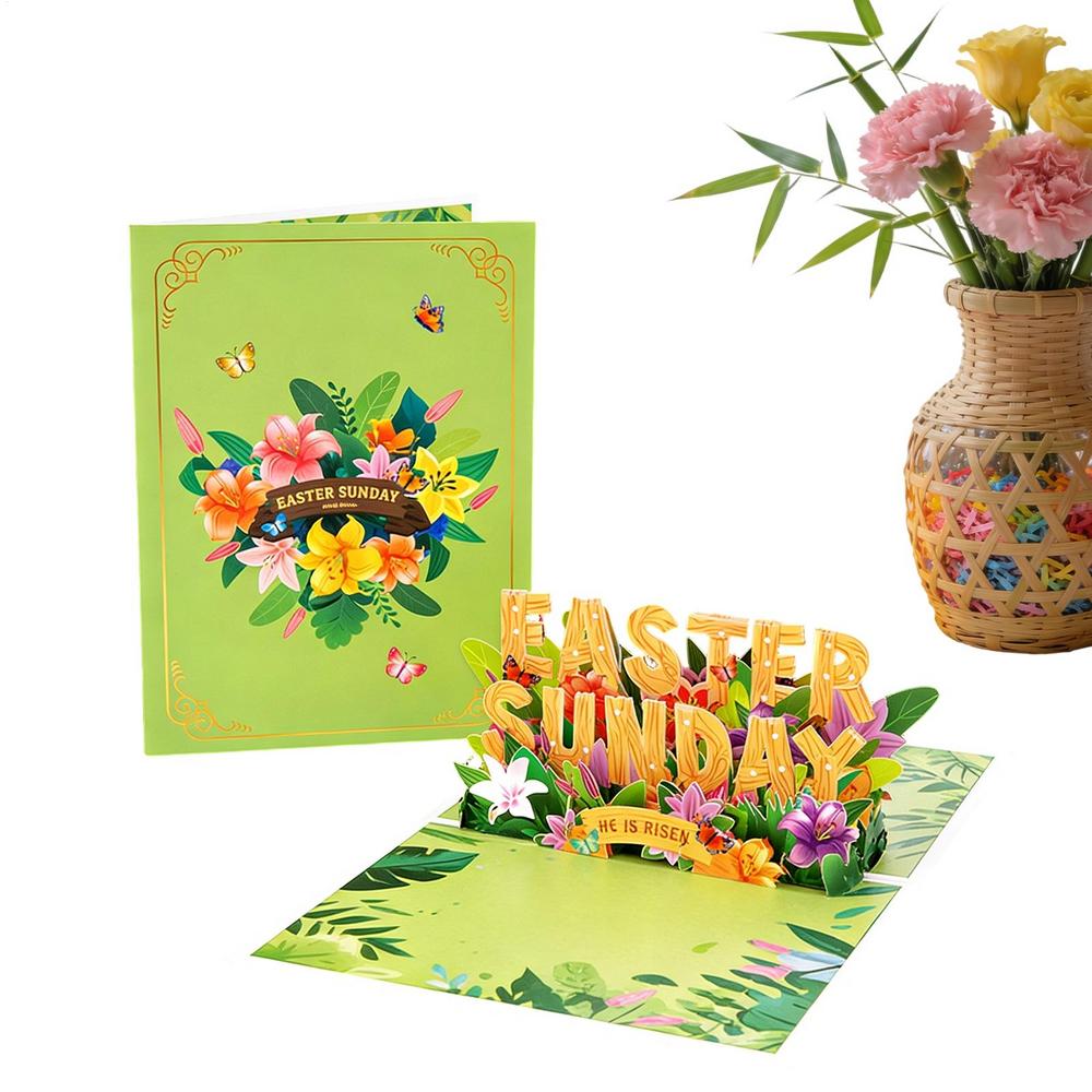 3D Easter Greeting Cards 3D Holiday Egg And Bunny Paper Keepsake Easter Heartfelt Message Card For Teachers Friends Family Wife