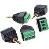 5 Pieces 3.5mm (1/8inches) Stereo Audio Male To AV 3-Screw Terminal Female Phoenix Adapter Connector
