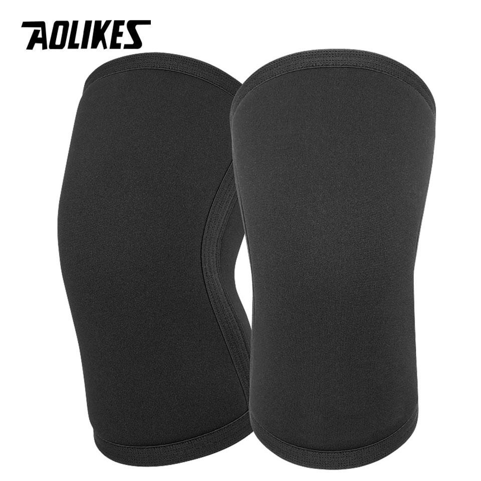 Aolikes 1 Pair 7Mm Knee Sleeves Ergonomic Support Injury Recovery - Neoprene Knee Brace Knee Support Features Suitable For Squats Running and Gym