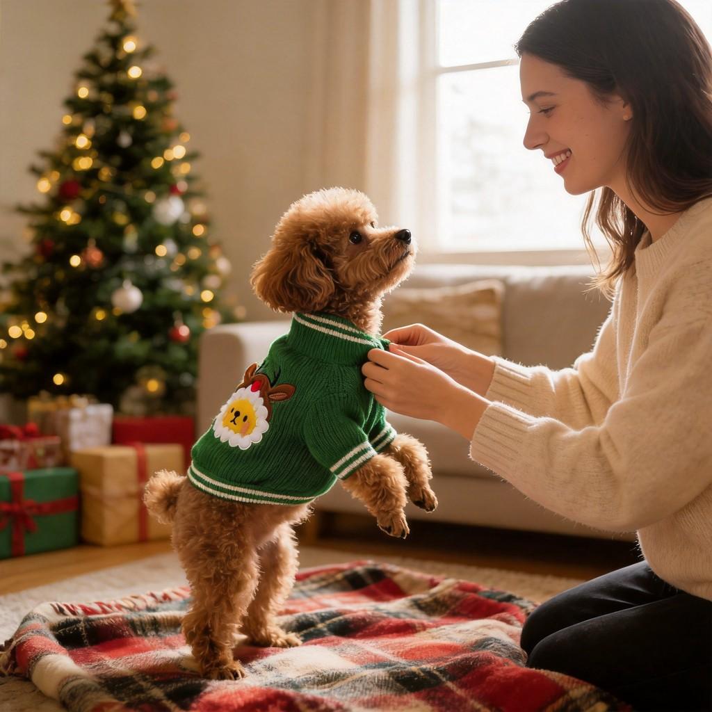 Pet Christmas Sweater Vest With Thick Wool For Tedy Dogs And Cats Perfect For Holiday Celebrations