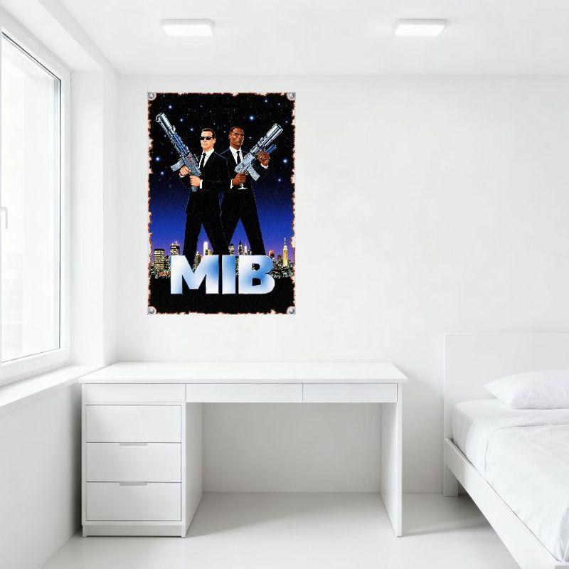 Men In Black (MIB) Sci-Fi Night Sky City Metal Tin Sign Vintage Retro Wall Decor for Bar Club Man Cave Home Office Art Plaque