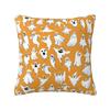 Halloween Horror Orange Ghost Pattern Pillowcover Decoration Cushions Cover Throw Pillow Case for Living Room Double-sided
