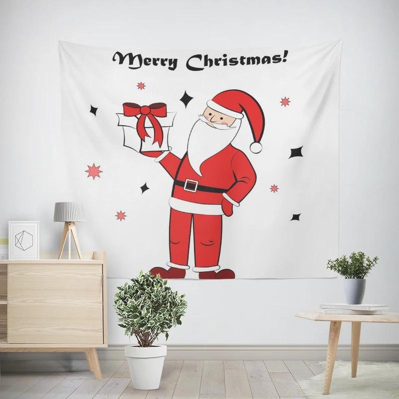 New Year Christmas White Bear Pattern Living Room Bedroom Decorative Tapestry