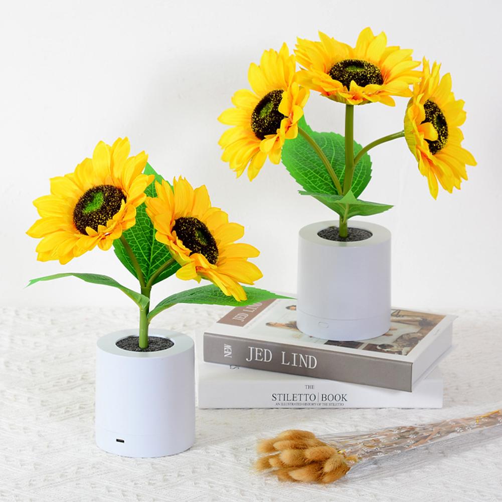Sunflower LED Nightlight Besides Bedroom Lamp Table Lamp USB Rechargeable Light Kids Gift Home Party for Bedroom