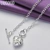 925 Sterling Silver Heart Shaped AAA Zircon Pendant Necklace for Women's Wedding Party Fashion Jewelry