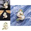 White Cartoon Playful Dragon Enamel Brooch Creative Anime Pin Distinctive Metal Embellishment