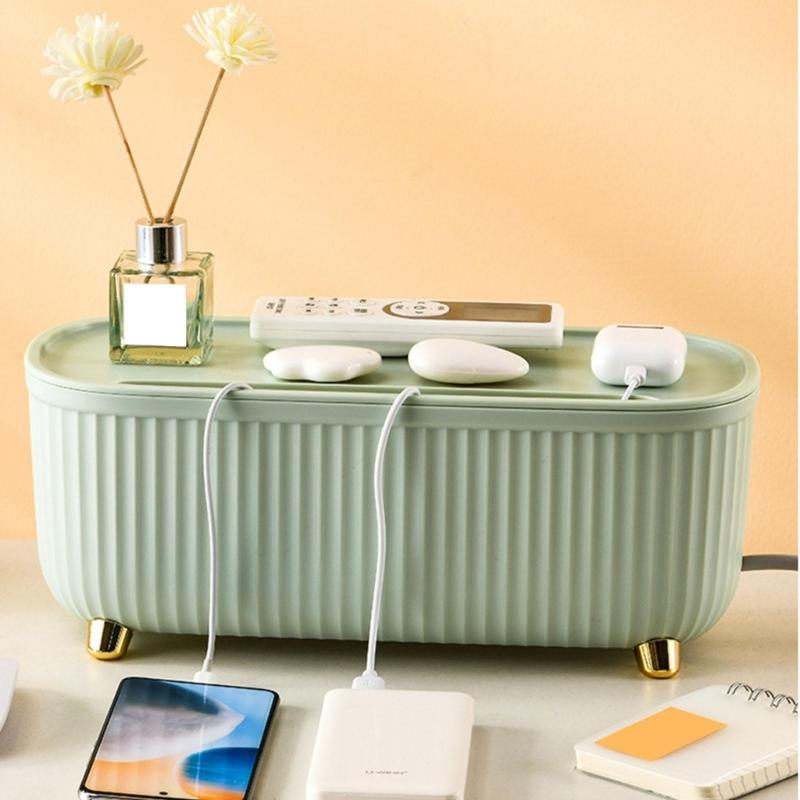 Stylish Cable Organizer Box For Living Room Bedroom Desk Router Board Bracket Large Capacity Socket Storage Case