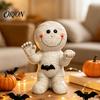 Cute Mummy Decor Resin Atmosphere Light, Halloween Smiling Statue with Desktop Decoration Bat Decor, Cartoon Figurine Light for Ornament Collectible