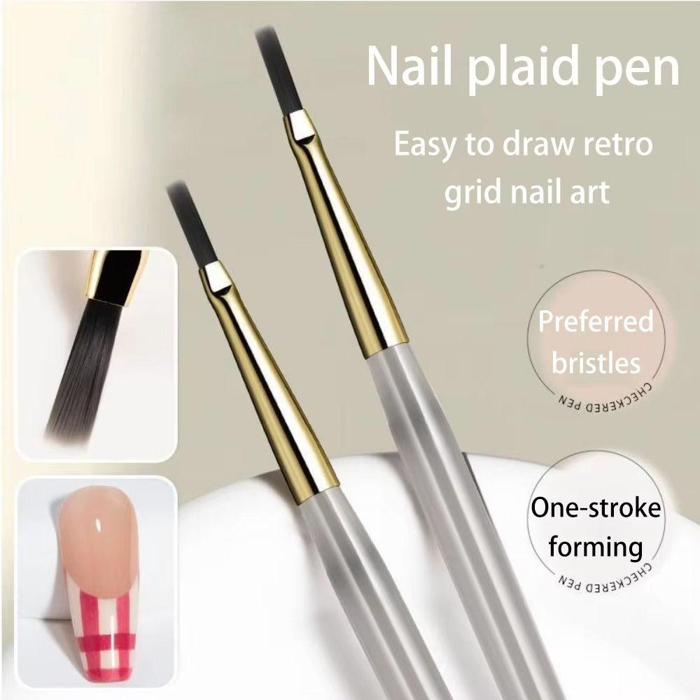 French Plaid Nail Art Pen Detail Fine Line Nail Brush Nail Art Grid Pen for Gel Nail Polish